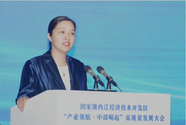 集團董事長陳谷音受邀參加國家級內江經濟技術開發區“產業領航·中部崛起”高質量發展大會
